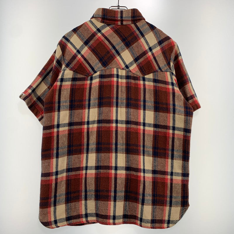 【現状渡し品】【メンズ】 A BATHING APE アベイシングエイプ CHECK S/S SHIRT チェック ショートスリーブ シャツ 半袖 トップス コットン レーヨン 142-260904-ko-06-teih サイズ：L カラー：チェック 万代Net店
