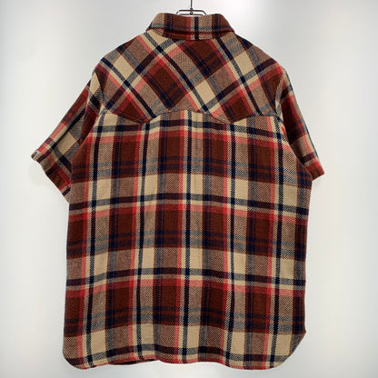 【現状渡し品】【メンズ】 A BATHING APE アベイシングエイプ CHECK S/S SHIRT チェック ショートスリーブ シャツ 半袖 トップス コットン レーヨン 142-260904-ko-06-teih サイズ：L カラー：チェック 万代Net店