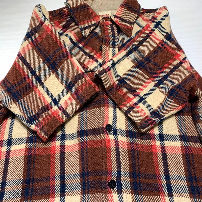 【現状渡し品】【メンズ】 A BATHING APE アベイシングエイプ CHECK S/S SHIRT チェック ショートスリーブ シャツ 半袖 トップス コットン レーヨン 142-260904-ko-06-teih サイズ：L カラー：チェック 万代Net店