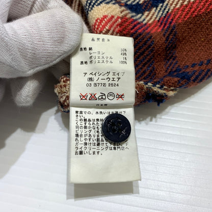 【現状渡し品】【メンズ】 A BATHING APE アベイシングエイプ CHECK S/S SHIRT チェック ショートスリーブ シャツ 半袖 トップス コットン レーヨン 142-260904-ko-06-teih サイズ：L カラー：チェック 万代Net店