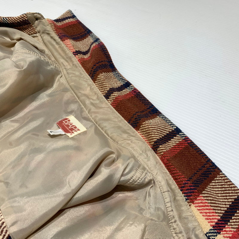 【現状渡し品】【メンズ】 A BATHING APE アベイシングエイプ CHECK S/S SHIRT チェック ショートスリーブ シャツ 半袖 トップス コットン レーヨン 142-260904-ko-06-teih サイズ：L カラー：チェック 万代Net店