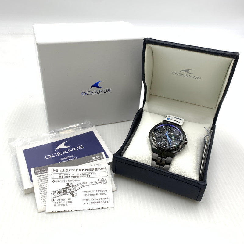 【中古品】【メンズ】 CASIO カシオ OCEANUS MANTA S5000 SERIES OCW-S5000B-1AJF オシアナス 腕時計 電波ソーラー 197-260909-ko-11-teih カラー：ブラック 万代Net店
