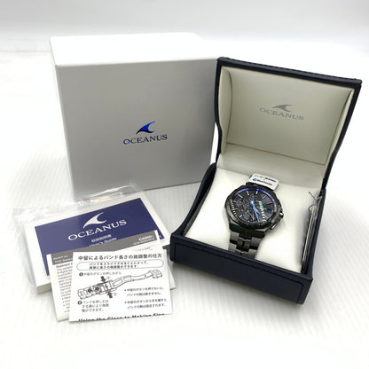 【中古品】【メンズ】 CASIO カシオ OCEANUS MANTA S5000 SERIES OCW-S5000B-1AJF オシアナス 腕時計 電波ソーラー 197-260909-ko-11-teih カラー：ブラック 万代Net店