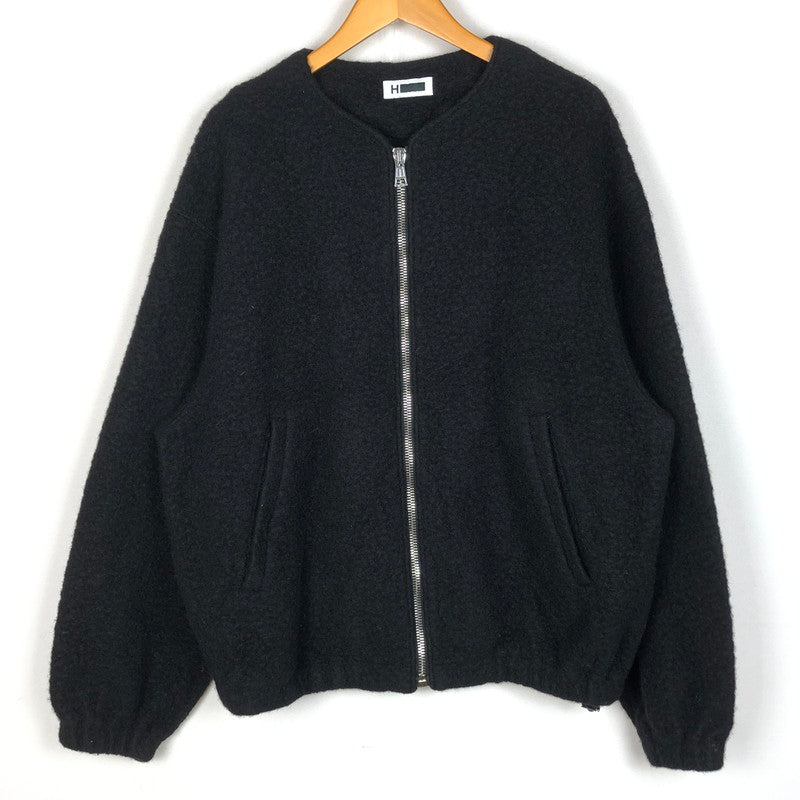 【中古品】【メンズ】 H BEAUTY&YOUTH エイチ ビューティー アンド ユース WOOL ZIP UP BOURSON 1228-699-0803 ウール ジップ アップ ブルゾン アウター 147-260909-sa-03-teih サイズ：L カラー：ブラック 万代Net店
