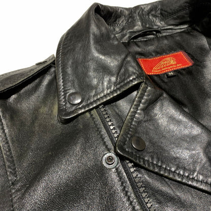 【中古品】【メンズ】 INDIAN MOTORCYCLE インディアン モーターサイクル LAMBSKIN RIDERS JACKET ラムレザー ライダース ジャケット アウター バイカージャケット 145-260904-ko-08-teih サイズ：M カラー：ブラック 万代Net店