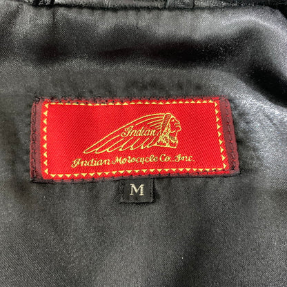 【中古品】【メンズ】 INDIAN MOTORCYCLE インディアン モーターサイクル LAMBSKIN RIDERS JACKET ラムレザー ライダース ジャケット アウター バイカージャケット 145-260904-ko-08-teih サイズ：M カラー：ブラック 万代Net店