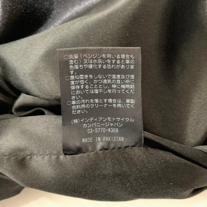 【中古品】【メンズ】 INDIAN MOTORCYCLE インディアン モーターサイクル LAMBSKIN RIDERS JACKET ラムレザー ライダース ジャケット アウター バイカージャケット 145-260904-ko-08-teih サイズ：M カラー：ブラック 万代Net店
