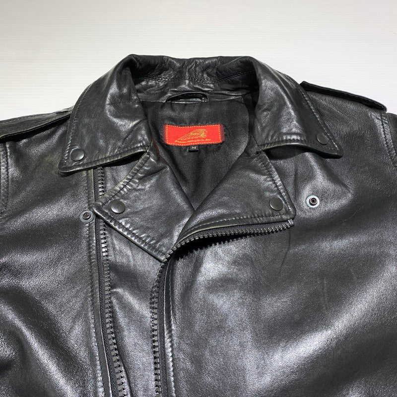 【中古品】【メンズ】 INDIAN MOTORCYCLE インディアン モーターサイクル LAMBSKIN RIDERS JACKET ラムレザー ライダース ジャケット アウター バイカージャケット 145-260904-ko-08-teih サイズ：M カラー：ブラック 万代Net店