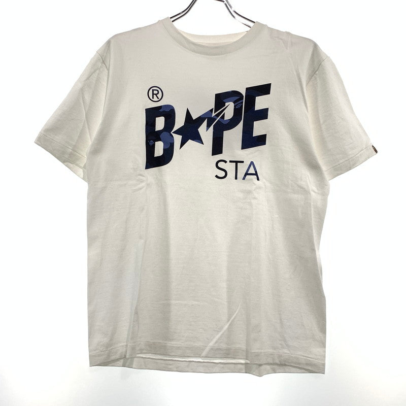 【中古品】【メンズ】 A BATHING APE アベイシングエイプ COLOR CAMO BAPE STA LOGO S/S TEE カラーカモ ロゴ ショートスリーブ Tシャツ 半袖 トップス 142-260904-ko-01-teih サイズ：M カラー：ホワイト 万代Net店
