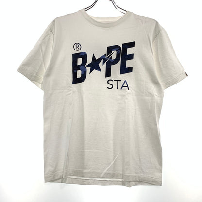 【中古品】【メンズ】 A BATHING APE アベイシングエイプ COLOR CAMO BAPE STA LOGO S/S TEE カラーカモ ロゴ ショートスリーブ Tシャツ 半袖 トップス 142-260904-ko-01-teih サイズ：M カラー：ホワイト 万代Net店