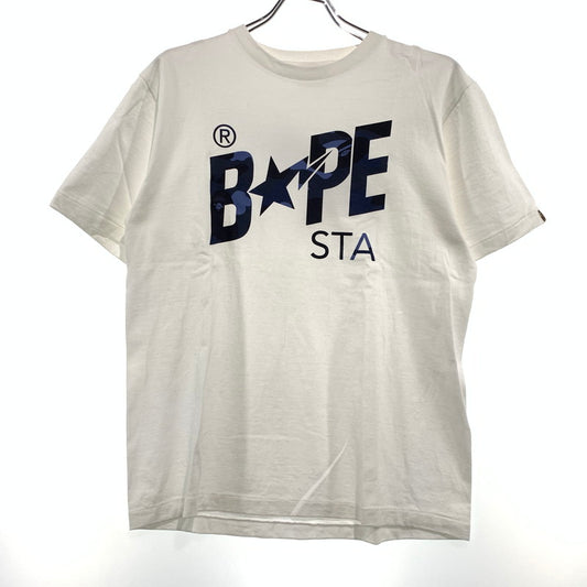 【中古品】【メンズ】 A BATHING APE アベイシングエイプ COLOR CAMO BAPE STA LOGO S/S TEE カラーカモ ロゴ ショートスリーブ Tシャツ 半袖 トップス 142-260904-ko-01-teih サイズ：M カラー：ホワイト 万代Net店