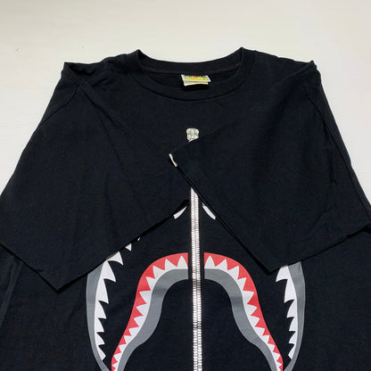 【中古品】【メンズ】 A BATHING APE アベイシングエイプ MAD SHARK S/S TEE 001TEJ801059M マッド シャーク ショートスリーブ Tシャツ 半袖 トップス 142-260904-ko-02-teih サイズ：L カラー：ブラック 万代Net店