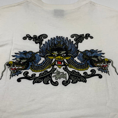 【現状渡し品】【メンズ】 STUSSY ステューシー 90's DRAGON S/S TEE 90年代 ドラゴン ショートスリーブ Tシャツ 半袖 トップス 142-260903-sa-17-teih サイズ：L カラー：ホワイト 万代Net店