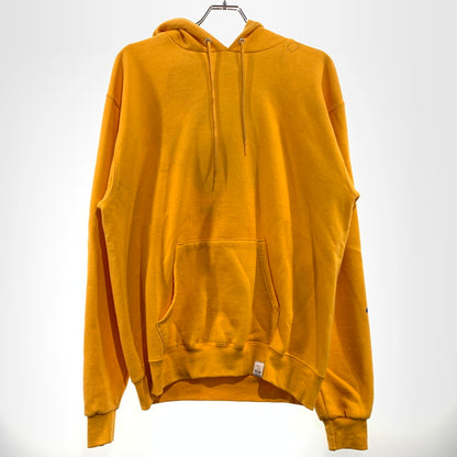【現状渡し品】【メンズ】 MAGIC STICK マジックスティック × CHAMPION チャンピオン 別注コラボ CHINKORO HOODIE チンコロ フーディ 長袖 トップス プルオーバーパーカー 142-260903-sa-08-teih サイズ：M カラー：イエロー 万代Net店