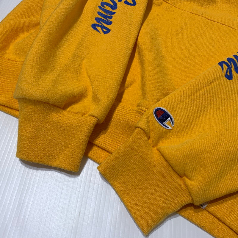 【現状渡し品】【メンズ】 MAGIC STICK マジックスティック × CHAMPION チャンピオン 別注コラボ CHINKORO HOODIE チンコロ フーディ 長袖 トップス プルオーバーパーカー 142-260903-sa-08-teih サイズ：M カラー：イエロー 万代Net店