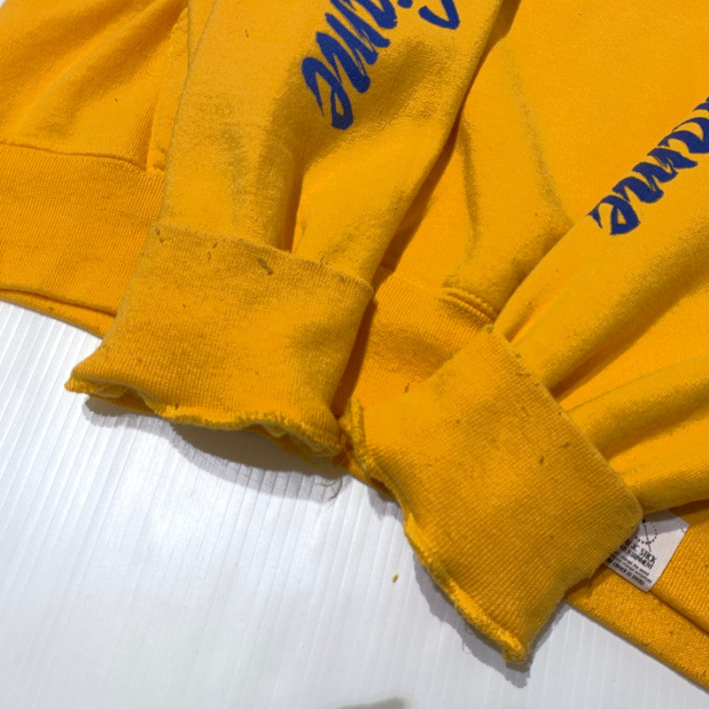 【現状渡し品】【メンズ】 MAGIC STICK マジックスティック × CHAMPION チャンピオン 別注コラボ CHINKORO HOODIE チンコロ フーディ 長袖 トップス プルオーバーパーカー 142-260903-sa-08-teih サイズ：M カラー：イエロー 万代Net店