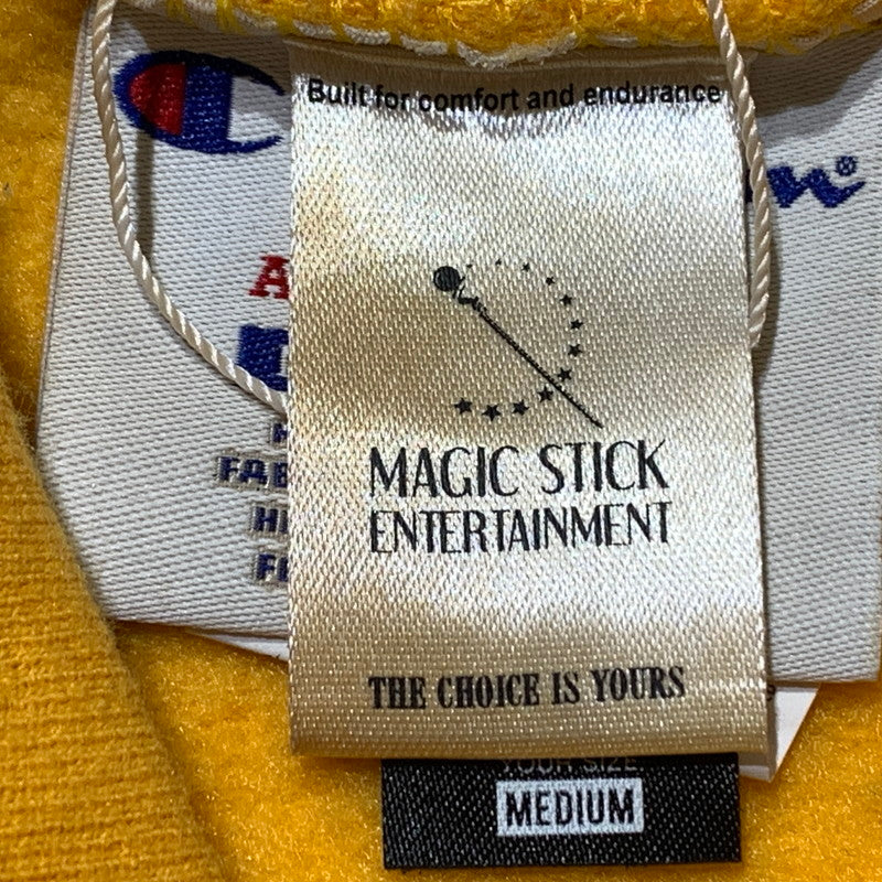 【現状渡し品】【メンズ】 MAGIC STICK マジックスティック × CHAMPION チャンピオン 別注コラボ CHINKORO HOODIE チンコロ フーディ 長袖 トップス プルオーバーパーカー 142-260903-sa-08-teih サイズ：M カラー：イエロー 万代Net店
