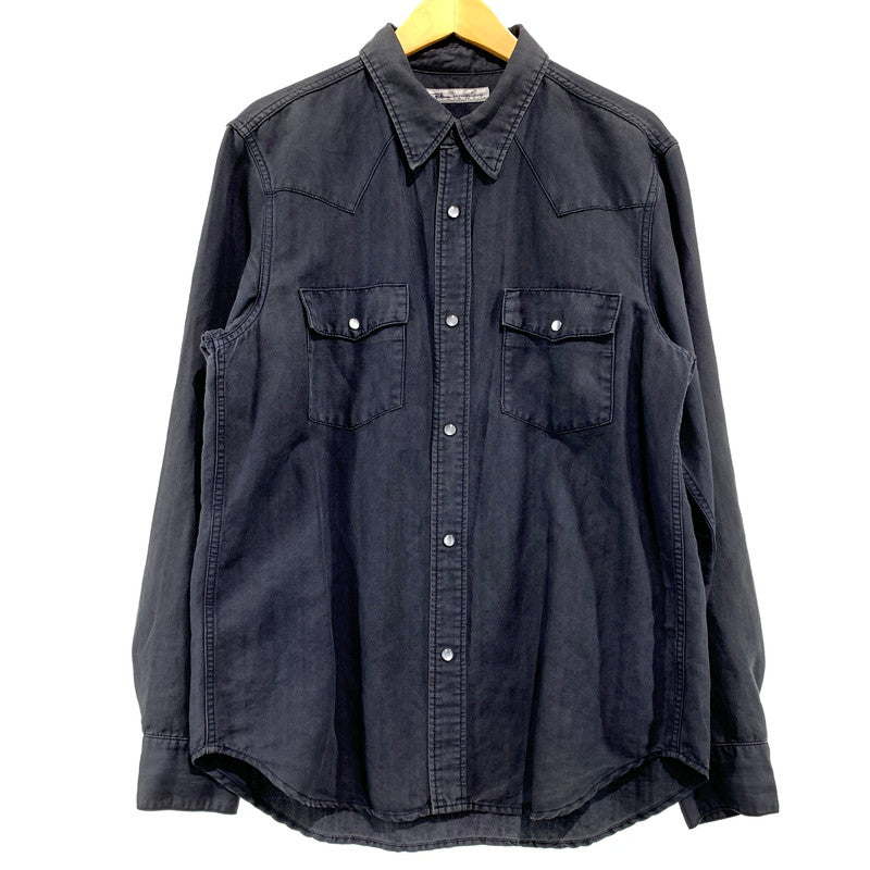 【中古品】【メンズ】 RONHERMAN ロンハーマン HERRINGBONE WESTERN SHIRT 2720700065 ヘリンボーン ウエスタン シャツ 長袖 トップス 141-260903-sa-06-teih サイズ：M カラー：ネイビー 万代Net店