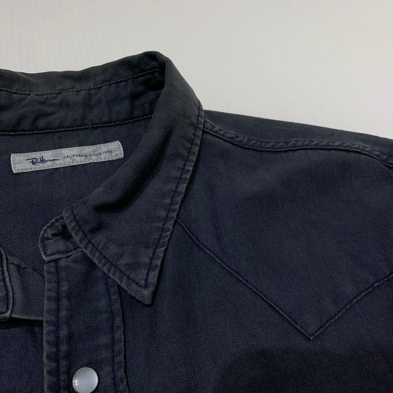 【中古品】【メンズ】 RONHERMAN ロンハーマン HERRINGBONE WESTERN SHIRT 2720700065 ヘリンボーン ウエスタン シャツ 長袖 トップス 141-260903-sa-06-teih サイズ：M カラー：ネイビー 万代Net店