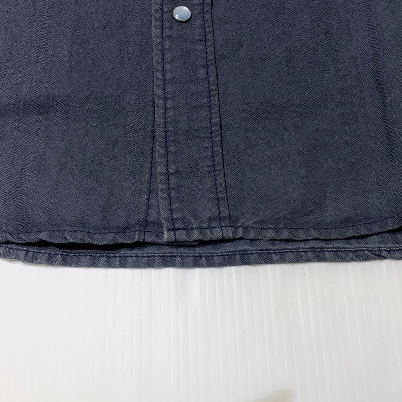 【中古品】【メンズ】 RONHERMAN ロンハーマン HERRINGBONE WESTERN SHIRT 2720700065 ヘリンボーン ウエスタン シャツ 長袖 トップス 141-260903-sa-06-teih サイズ：M カラー：ネイビー 万代Net店