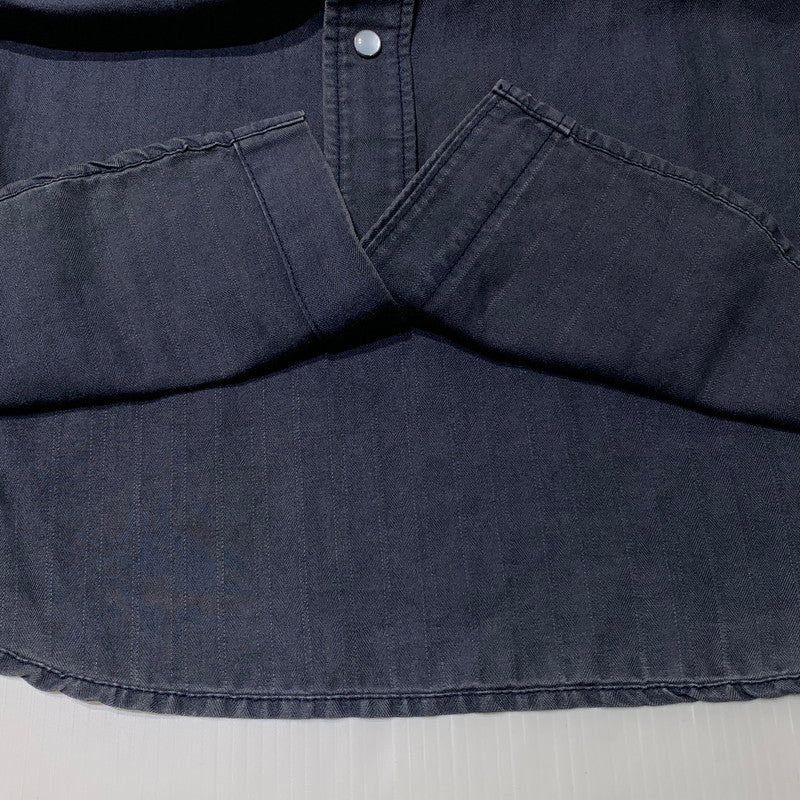 【中古品】【メンズ】 RONHERMAN ロンハーマン HERRINGBONE WESTERN SHIRT 2720700065 ヘリンボーン ウエスタン シャツ 長袖 トップス 141-260903-sa-06-teih サイズ：M カラー：ネイビー 万代Net店