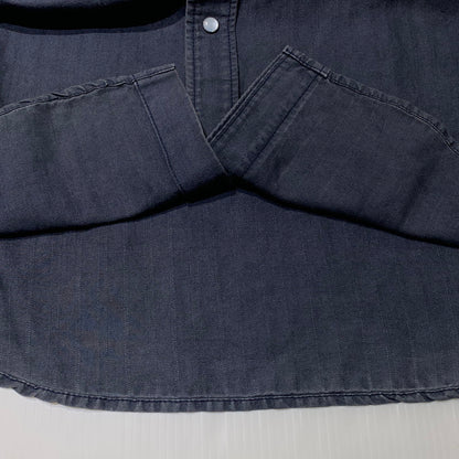 【中古品】【メンズ】 RONHERMAN ロンハーマン HERRINGBONE WESTERN SHIRT 2720700065 ヘリンボーン ウエスタン シャツ 長袖 トップス 141-260903-sa-06-teih サイズ：M カラー：ネイビー 万代Net店