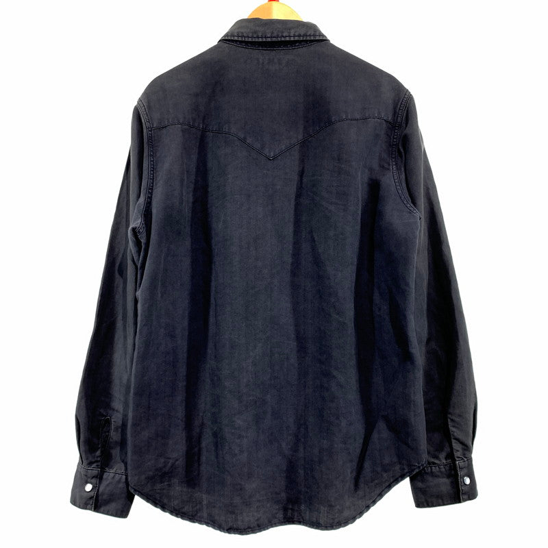 【中古品】【メンズ】 RONHERMAN ロンハーマン HERRINGBONE WESTERN SHIRT 2720700065 ヘリンボーン ウエスタン シャツ 長袖 トップス 141-260903-sa-06-teih サイズ：M カラー：ネイビー 万代Net店