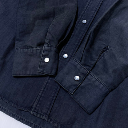 【中古品】【メンズ】 RONHERMAN ロンハーマン HERRINGBONE WESTERN SHIRT 2720700065 ヘリンボーン ウエスタン シャツ 長袖 トップス 141-260903-sa-06-teih サイズ：M カラー：ネイビー 万代Net店