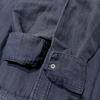 【中古品】【メンズ】 RONHERMAN ロンハーマン HERRINGBONE WESTERN SHIRT 2720700065 ヘリンボーン ウエスタン シャツ 長袖 トップス 141-260903-sa-06-teih サイズ：M カラー：ネイビー 万代Net店