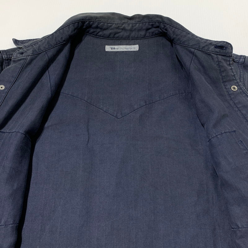 【中古品】【メンズ】 RONHERMAN ロンハーマン HERRINGBONE WESTERN SHIRT 2720700065 ヘリンボーン ウエスタン シャツ 長袖 トップス 141-260903-sa-06-teih サイズ：M カラー：ネイビー 万代Net店