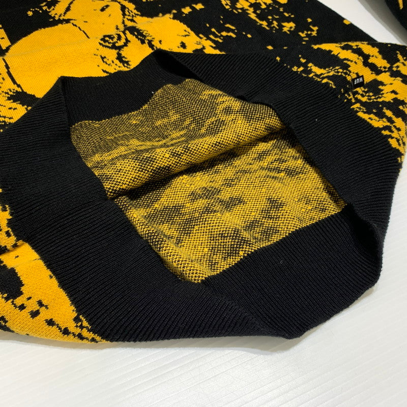 【中古品】【メンズ】 HUF ハフ × JAIME MUNOZ ハイメ ミュノス 別注 コラボ NO.5 HORSE CREWNECK SWEATER KN00482 ホース クルーネック セーター トップス ニット 153-260904-ko-05-teih サイズ：L カラー：ブラック 万代Net店