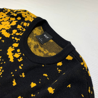 【中古品】【メンズ】 HUF ハフ × JAIME MUNOZ ハイメ ミュノス 別注 コラボ NO.5 HORSE CREWNECK SWEATER KN00482 ホース クルーネック セーター トップス ニット 153-260904-ko-05-teih サイズ：L カラー：ブラック 万代Net店