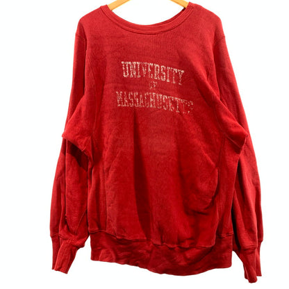 【中古品】【メンズ】 CHAMPION チャンピオン 80’s VINTAGE REVERSE WEAVE "UNIVERSITY" SWEAT 80年代 ヴィンテージ リバース ウィーブ ユニバーシティ スウェット 長袖 トレーナー 三段プリント 145-260903-sa-12-teih サイズ：M カラー：レッド 万代Net店