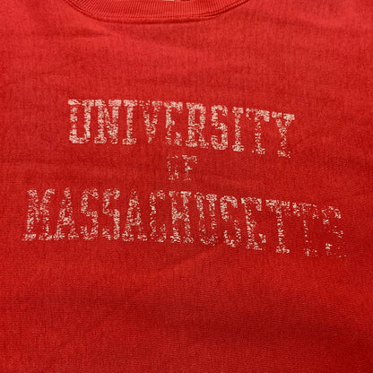 【中古品】【メンズ】 CHAMPION チャンピオン 80’s VINTAGE REVERSE WEAVE "UNIVERSITY" SWEAT 80年代 ヴィンテージ リバース ウィーブ ユニバーシティ スウェット 長袖 トレーナー 三段プリント 145-260903-sa-12-teih サイズ：M カラー：レッド 万代Net店