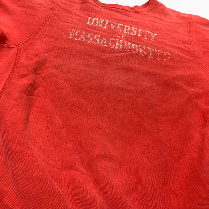 【中古品】【メンズ】 CHAMPION チャンピオン 80’s VINTAGE REVERSE WEAVE "UNIVERSITY" SWEAT 80年代 ヴィンテージ リバース ウィーブ ユニバーシティ スウェット 長袖 トレーナー 三段プリント 145-260903-sa-12-teih サイズ：M カラー：レッド 万代Net店
