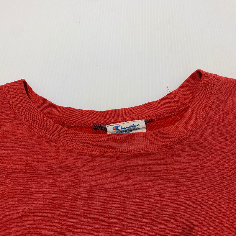 【中古品】【メンズ】 CHAMPION チャンピオン 80’s VINTAGE REVERSE WEAVE "UNIVERSITY" SWEAT 80年代 ヴィンテージ リバース ウィーブ ユニバーシティ スウェット 長袖 トレーナー 三段プリント 145-260903-sa-12-teih サイズ：M カラー：レッド 万代Net店