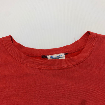 【中古品】【メンズ】 CHAMPION チャンピオン 80’s VINTAGE REVERSE WEAVE "UNIVERSITY" SWEAT 80年代 ヴィンテージ リバース ウィーブ ユニバーシティ スウェット 長袖 トレーナー 三段プリント 145-260903-sa-12-teih サイズ：M カラー：レッド 万代Net店