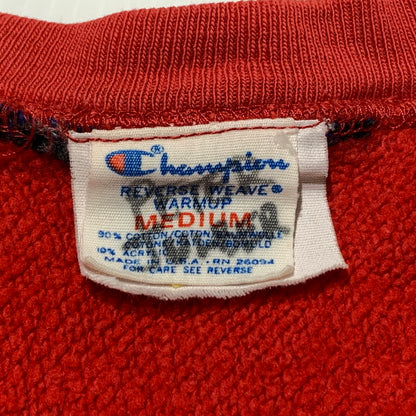 【中古品】【メンズ】 CHAMPION チャンピオン 80’s VINTAGE REVERSE WEAVE "UNIVERSITY" SWEAT 80年代 ヴィンテージ リバース ウィーブ ユニバーシティ スウェット 長袖 トレーナー 三段プリント 145-260903-sa-12-teih サイズ：M カラー：レッド 万代Net店