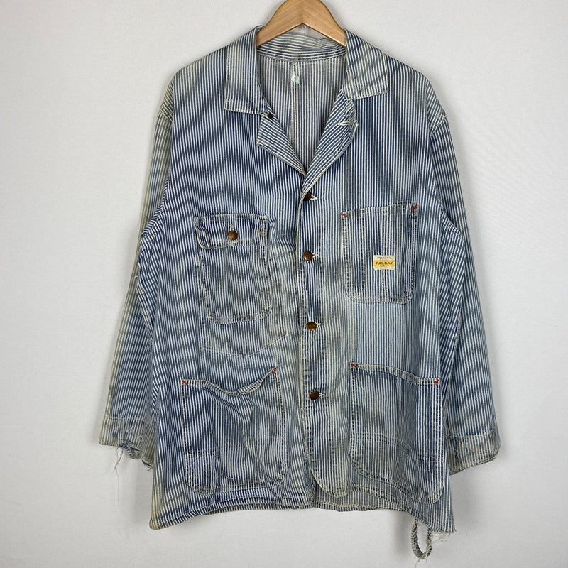 【ジャンク品】【メンズ】 PAYDAY ペイデイ 50’s VINTAGE COVERALL 50年代 ヴィンテージ カバーオール 長袖 トップス 145-260906-sa-15-teih サイズ：不明 カラー：ストライプ 万代Net店