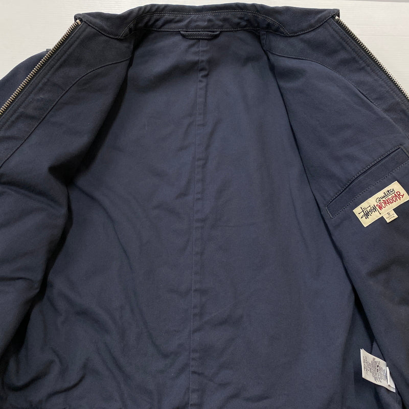 【中古品】【メンズ】 STUSSY ステューシー WORK JACKET COLLARED 115898 ワーク ジャケット カラード アウター 142-260906-sa-13-teih サイズ：S カラー：ネイビー 万代Net店
