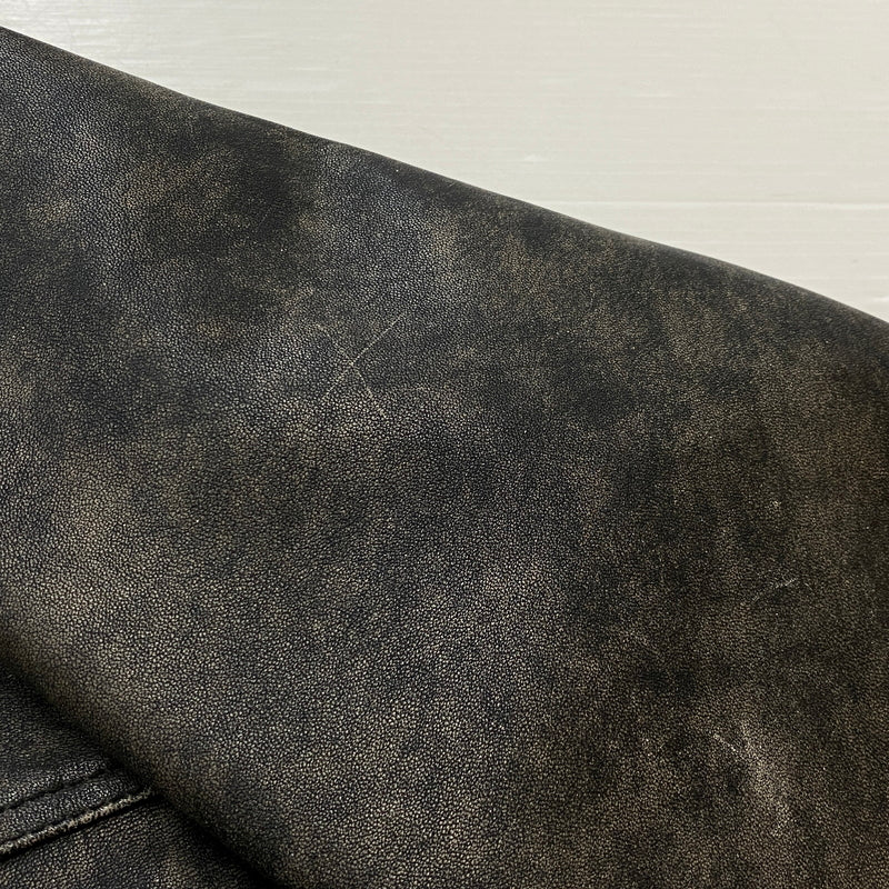 【中古品】【メンズ】 STUSSY ステューシー WORK JACKET STONEWASH LEATHER 115755 ワーク ジャケット ストーンウォッシュ レザー アウター 142-260906-sa-11-teih サイズ：M カラー：ブラック 万代Net店