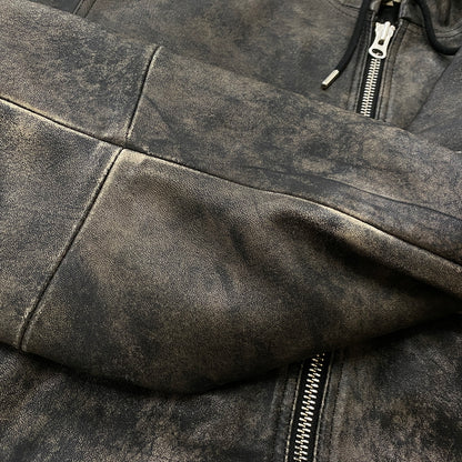 【中古品】【メンズ】 STUSSY ステューシー WORK JACKET STONEWASH LEATHER 115755 ワーク ジャケット ストーンウォッシュ レザー アウター 142-260906-sa-11-teih サイズ：M カラー：ブラック 万代Net店