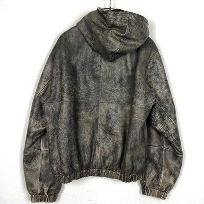 【中古品】【メンズ】 STUSSY ステューシー WORK JACKET STONEWASH LEATHER 115755 ワーク ジャケット ストーンウォッシュ レザー アウター 142-260906-sa-11-teih サイズ：M カラー：ブラック 万代Net店