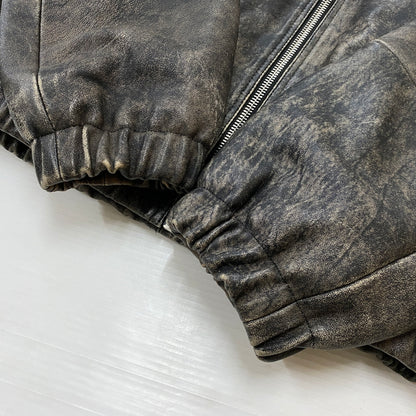 【中古品】【メンズ】 STUSSY ステューシー WORK JACKET STONEWASH LEATHER 115755 ワーク ジャケット ストーンウォッシュ レザー アウター 142-260906-sa-11-teih サイズ：M カラー：ブラック 万代Net店