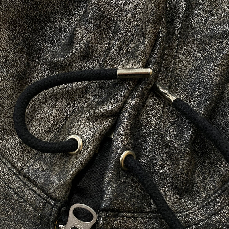 【中古品】【メンズ】 STUSSY ステューシー WORK JACKET STONEWASH LEATHER 115755 ワーク ジャケット ストーンウォッシュ レザー アウター 142-260906-sa-11-teih サイズ：M カラー：ブラック 万代Net店