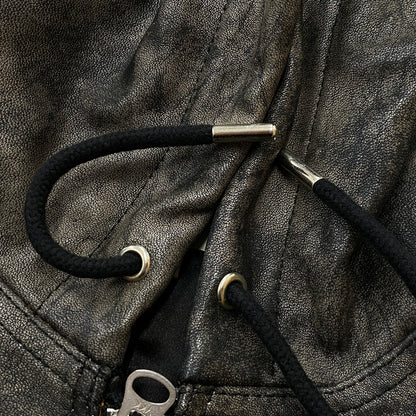 【中古品】【メンズ】 STUSSY ステューシー WORK JACKET STONEWASH LEATHER 115755 ワーク ジャケット ストーンウォッシュ レザー アウター 142-260906-sa-11-teih サイズ：M カラー：ブラック 万代Net店