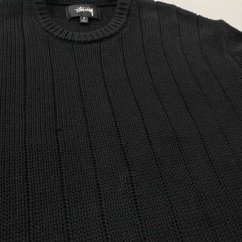 【中古品】【メンズ】 STUSSY ステューシー BUANA LOGO SWEATER 117294 ブアナ ロゴ セーター 長袖 トップス 142-260906-sa-23-teih サイズ：S カラー：ブラック 万代Net店