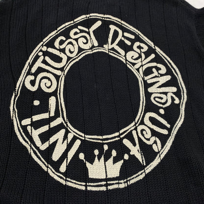 【中古品】【メンズ】 STUSSY ステューシー BUANA LOGO SWEATER 117294 ブアナ ロゴ セーター 長袖 トップス 142-260906-sa-23-teih サイズ：S カラー：ブラック 万代Net店