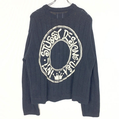 【中古品】【メンズ】 STUSSY ステューシー BUANA LOGO SWEATER 117294 ブアナ ロゴ セーター 長袖 トップス 142-260906-sa-23-teih サイズ：S カラー：ブラック 万代Net店