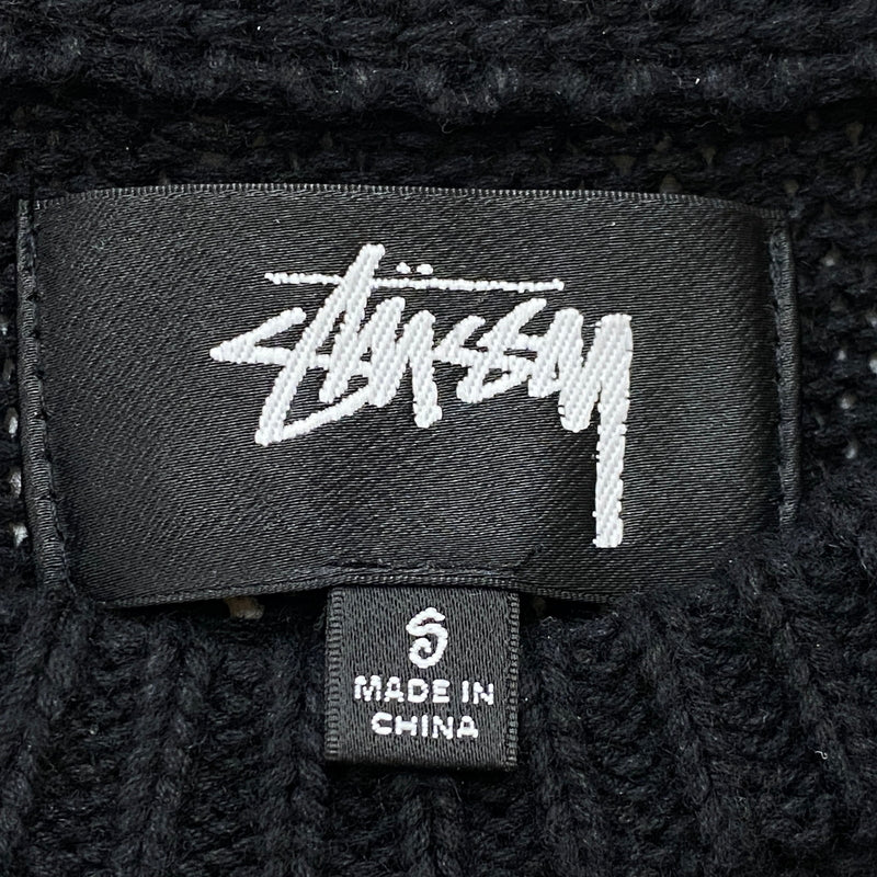 【中古品】【メンズ】 STUSSY ステューシー BUANA LOGO SWEATER 117294 ブアナ ロゴ セーター 長袖 トップス 142-260906-sa-23-teih サイズ：S カラー：ブラック 万代Net店